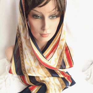 Liz Claiborne chiffon silk  chain design scarf
